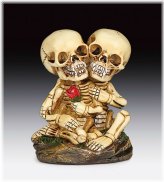 Rose Skull Lovers Figurine Statue - Perfect for Halloween or Gothic Decor