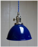 Industrial Dome Enamel Lampshade in Blue