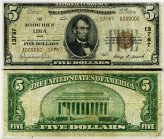 Lima OH-Ohio $5 1929 T-2 National Bank Note Ch #13767 National Bank Fine