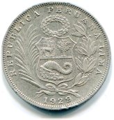 Peruvian Half Sol 1929 - Lima Mint KM-216