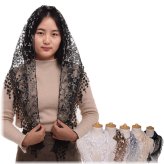Graceful Lace Head Covering for Weddings and Religious Ceremonies