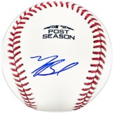 2018 MLB Postseason Logo Baseball Autographed by Mookie Betts