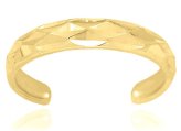 Diamond Cut Gold Toe Ring