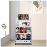 Multi-Level Periodical Display Stand with Wheels