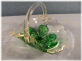Vintage Glass Art Basket by Joe Zimmerman