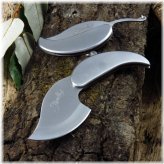 Silver Leaf Keychain Necklace Knife Blade