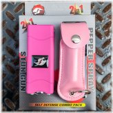 Guardian Protection Kit: Rechargeable Stun Gun and Pepper Spray with LED Light in Pink Case