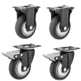 Poly Swivel Plate Caster Set