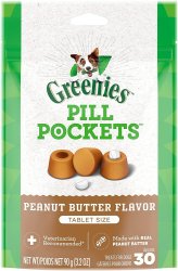 Peanut Butter Tablet Size Dog Medicine Treats (30 count)