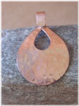 Copper Tear Drop Hammered Pendant by Douglas Ets