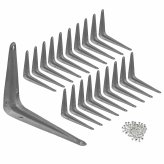 CornerMate Metal Shelf Brackets - Set of 20 (3" x 4") in Gray