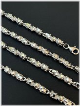 Silver Nugget Link Chain Necklace