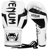 Elite Lace-Up Boxing Gloves - White/Black (8 oz.)