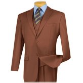 Cognac Classic Fit Suit with Matching Vest