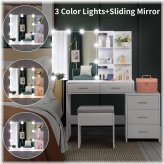 Radiant Glow Vanity Set with Illuminated Mirror and Storage Drawers