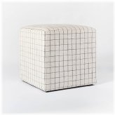 Windowpane Plaid Cube Ottoman