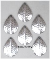 Hammered Pear Findings - Set of 6