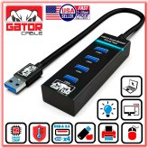 Quad-Port USB 3.0 Multi-Adapter Hub with LED Indicator