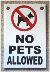 Pet-Free Zone Sign