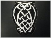 Black Owl Nocturnal Emblem Sticker - A Unique Addition to Your Breweriana Collection