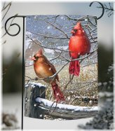 Winter Cardinal Garden Flag