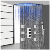 Rainfall LED Thermostatic Shower System with Body Jets