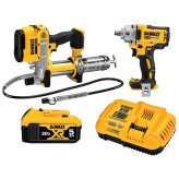 The Power Duo Cordless Kit: Impact Wrench and Grease Gun Combo