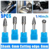 Precision Carving Tool Set - 5 Piece Tungsten Carbide Burr Set for Die Grinders