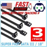 AngleLink 6G: Triple Pack of 18" SATA 3.0 Cables for SSDs and HDDs