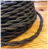 Twisted Vintage Lamp Cord - Black/Gray Pattern