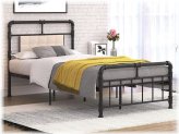 Twin Metal Platform Bed with Sturdy Headboard and Footboard