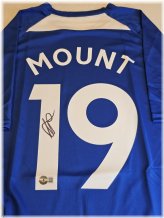 Mason Mount Signed Blue Custom Jersey with Beckett Sticker