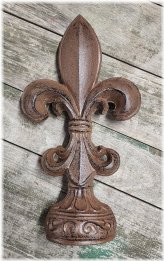 Rustic Fleur de Lis Cast Iron Finial