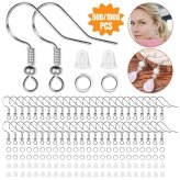 Sterling Silver Earring Kit: 1000PCS Hooks and Plugs Set