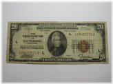 San Francisco Federal Reserve Bank $20 1929 Note