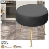 Midnight Velvet Tufted Accent Stool