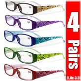 Spring Hinge Rectangular Reader Glasses Set