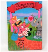 Zoo Animal Die Cut Vintage Valentine's Day Card