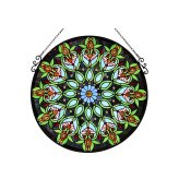 Victorian Bloom Round Stained Glass Panel