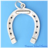 Silver Lucky Horseshoe Charm Pendant