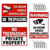 24-Hour Surveillance Warning Sign Set