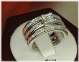 Princess Cut Sterling Silver CZ Bridal Ring Set