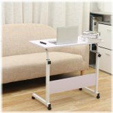 Rolling Desk Cart - Adjustable and Portable Table for Laptops and Desktops