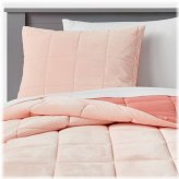 Pink Velvet Windowpane Twin Comforter Set