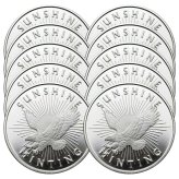 Sunshine Minting 1 oz Silver Rounds - Lot of 10 with SI Mint Mark