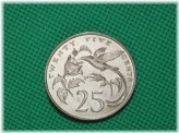 Streamer Tailed Hummingbird 25 Cent Coin - 1987 Jamaica