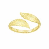 Golden Feather Bypass Toe Ring