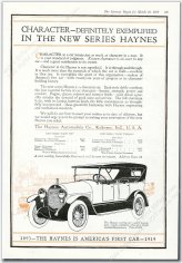 Vintage Haynes Touring Car Print Ad