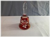 Rose Flashed Stained Glass Bell