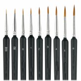 Weasel Whisker Miniature Brush Set - Fine Detail Art, Nail & Oil Painting Brushes